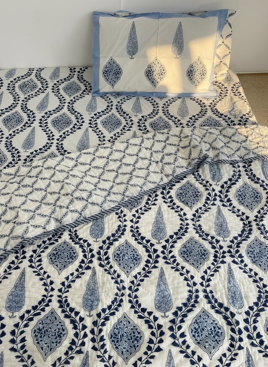 Indigo Bloom Bedsheet