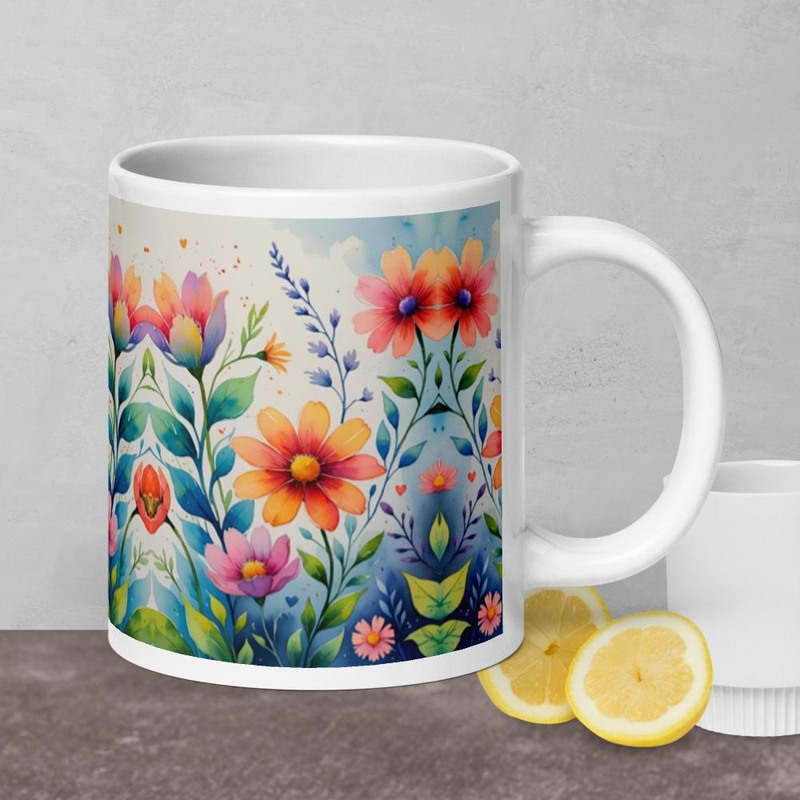 White glossy mug