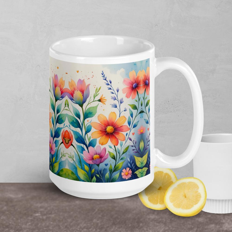 White glossy mug