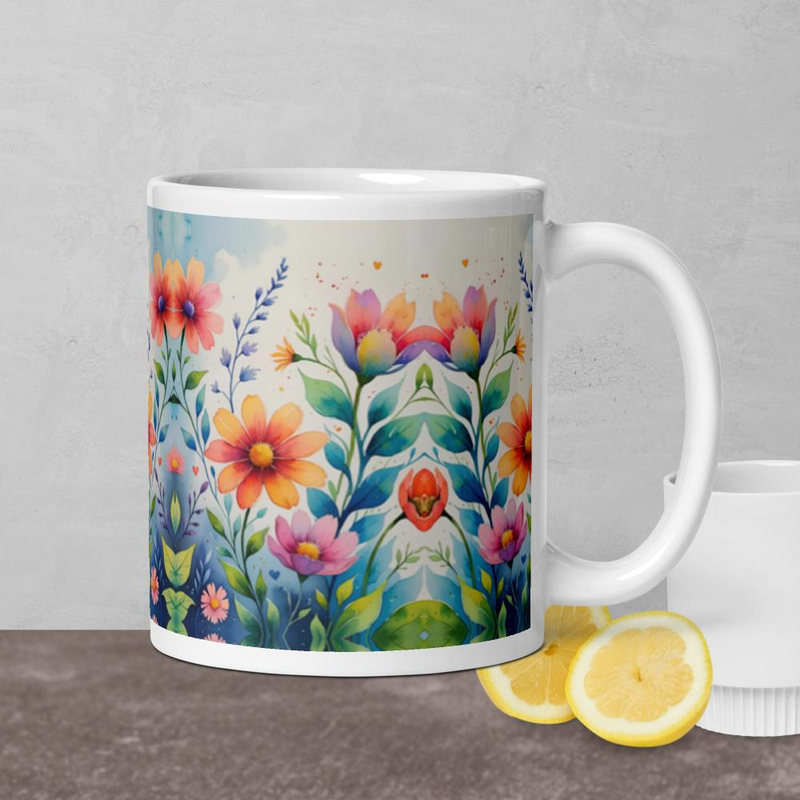 White glossy mug
