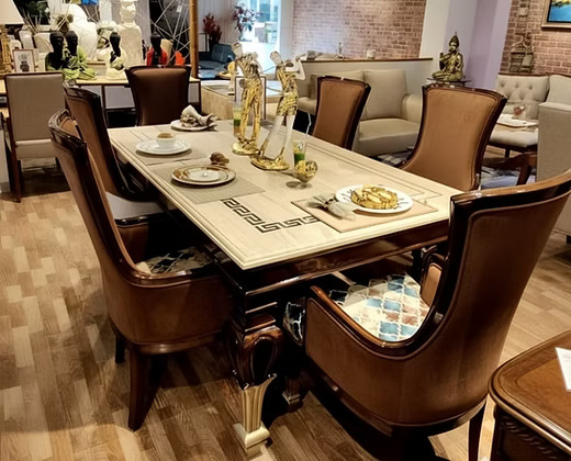 Classic Marble top Upholstered Armchair