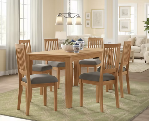 Wooden 6 Seater Dining Table Set