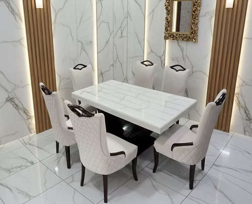 Modern Marble Top Dining Table Set