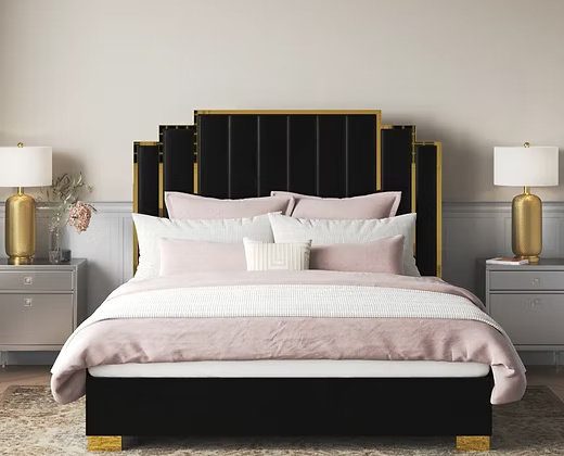 Black and Gold Art Deco Luxury Bed