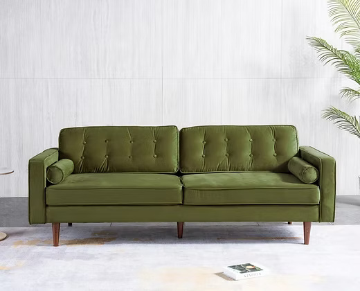 3 Seater velvet sofa with a sleek and elegant design