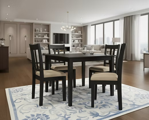Modern Elegant 4 Seater Wooden Dining Set