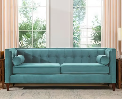 Modern Sleek 3 Seater Velvet Sofa 