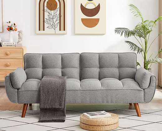 3 Seater Velvet tufted sofa with a modern yet cozy look