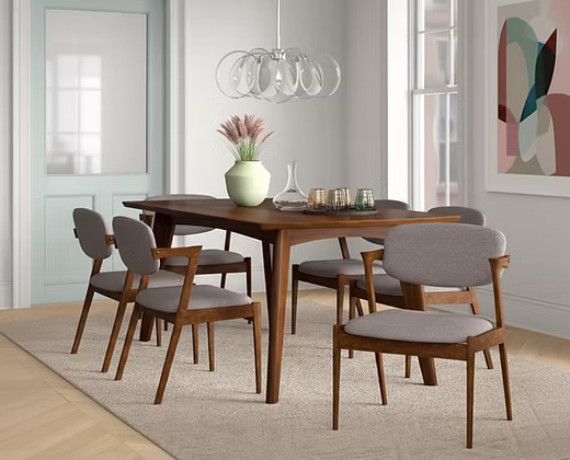 Mid-Century 6 Seater  Modern Dining Set
