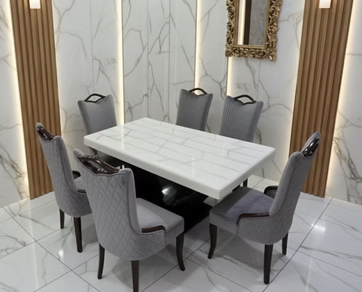 Modern Marble Top Dining Table Set
