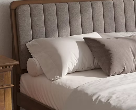 Upholstered headboard Wooden Bed