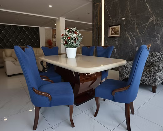 Elegant Marble Top Dining Table Set