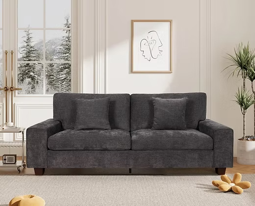 3 Seater Sleek Minimalist Modern Cozy Velvet Sofa