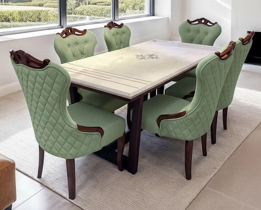 Elegant Marble Top Dining Set