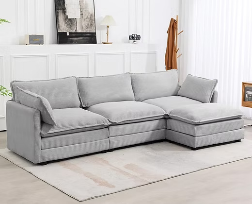Modern Corduroy Sectional Sofa