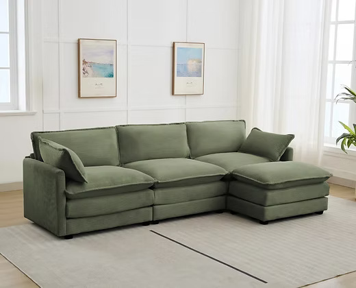 Modern Corduroy Sectional Sofa