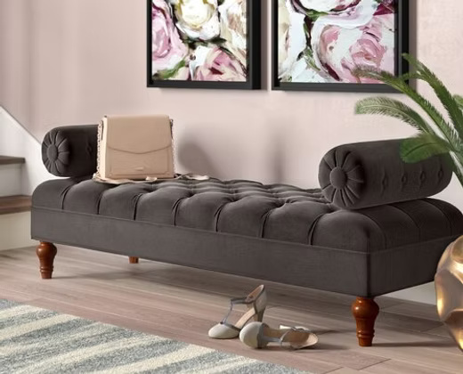Velvet Tufted Bench
