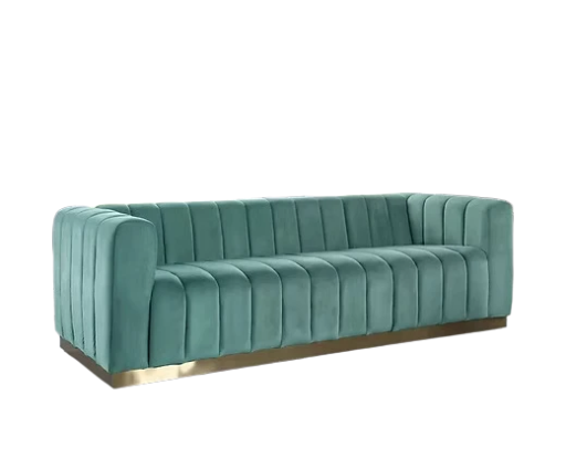 3 Seater Low back With Hand Rest Wooden Sofa Multi Shades Fabric