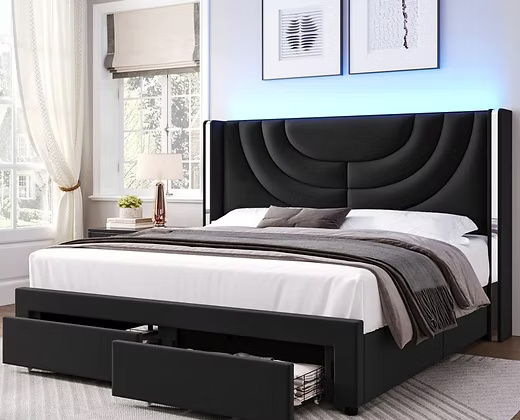 Modern Upholstered Storage Luxury Bed