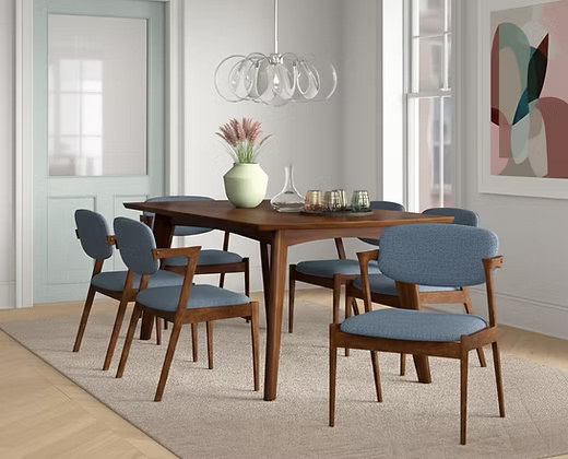 Mid-Century 6 Seater  Modern Dining Set