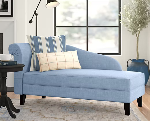 Modern Navy Blue Chaise Lounge