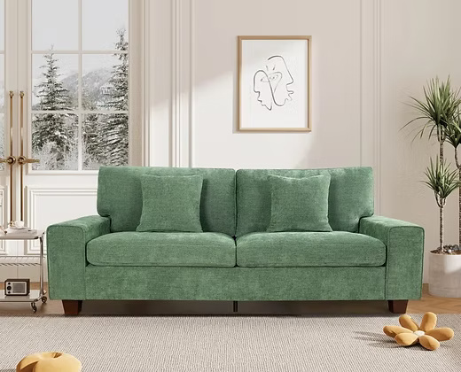3 Seater Sleek Minimalist Modern Cozy Velvet Sofa