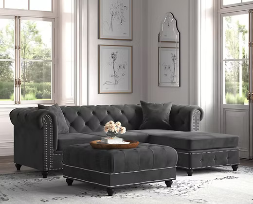 Modern Black Sectional Sofa