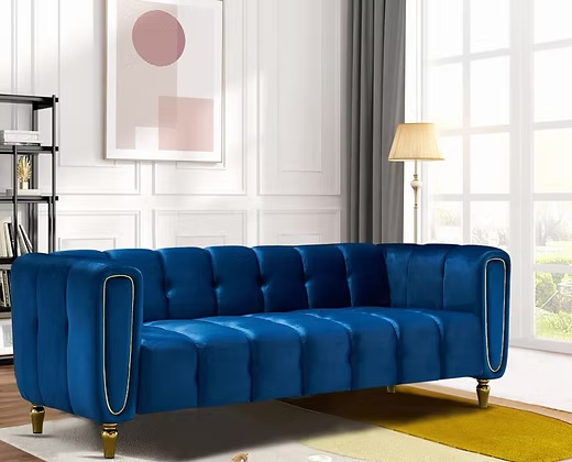 3 Seater velvet tufted sofa with a unique design
