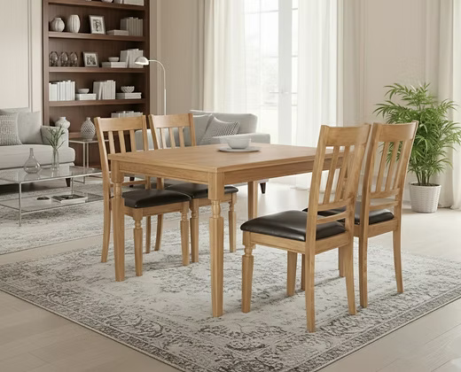4 Seater Wooden Dining Table Set