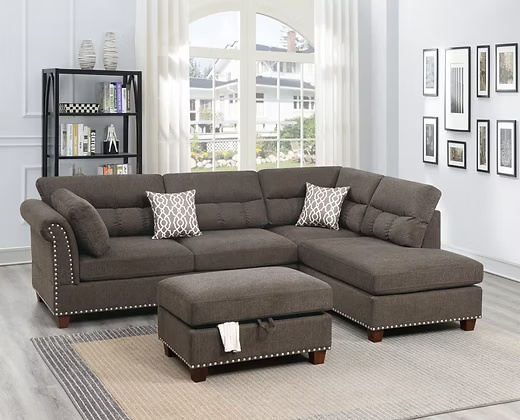 Modern Sectional Sofa with Ottoman