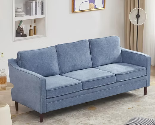  3 Seater Sofa with High Back & Hand Rest Multi shade Fabric (Material  Mango wood )