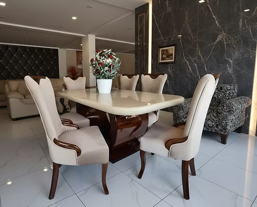 Elegant Marble Top Dining Table Set