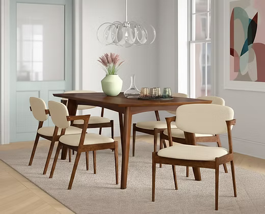 Mid-Century 6 Seater  Modern Dining Set