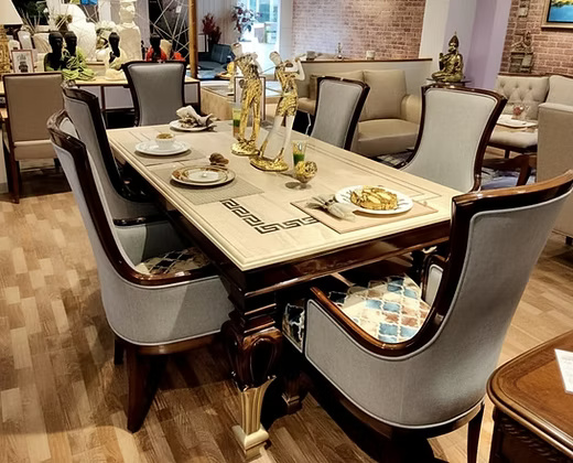 Classic Marble top Upholstered Armchair