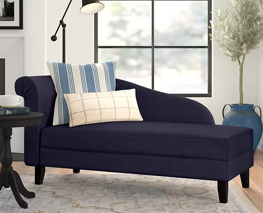 Modern Navy Blue Chaise Lounge