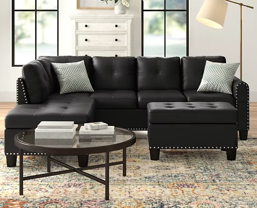 Modern Black Sectional Sofa