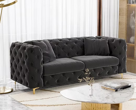 Modern Tufted 3 Seater Velvet Sofa