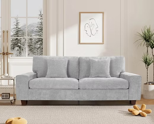 3 Seater Sleek Minimalist Modern Cozy Velvet Sofa