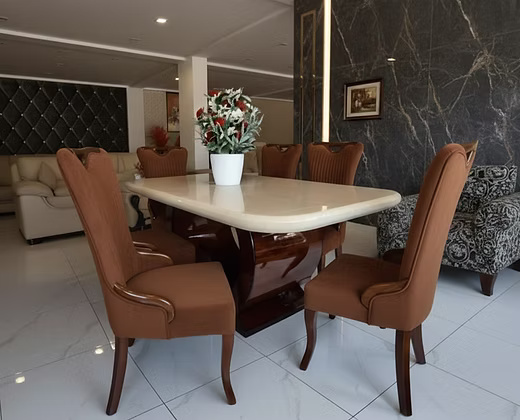 Elegant Marble Top Dining Table Set