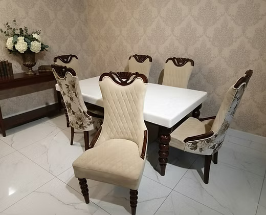 Elegant Marble Top Dining Table Set
