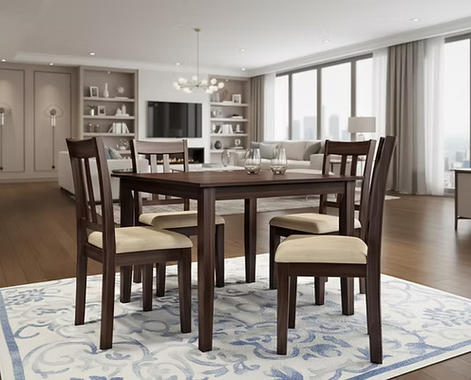 Modern Elegant 4 Seater Wooden Dining Set