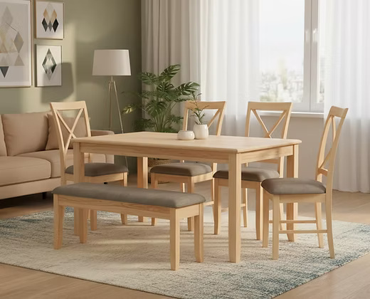 Modern 6 Seater Dining Table Set
