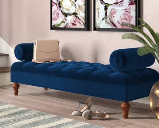 Velvet Tufted Bench