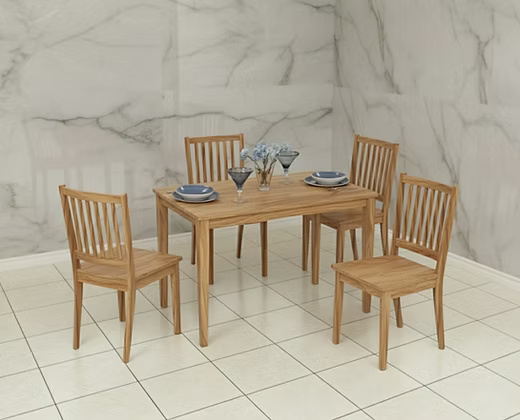 Wooden 4 Seater Dining Table Set