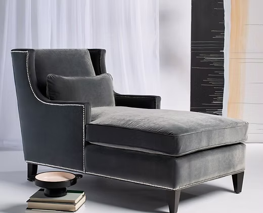 Modern Velvet Chaise Lounge