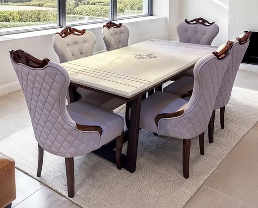 Elegant Marble Top Dining Set
