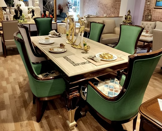 Classic Marble top Upholstered Armchair