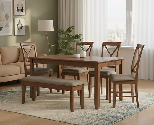 Modern 6 Seater Dining Table Set