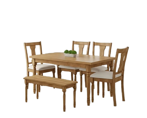 6 Seater Wooden Dining Table Set