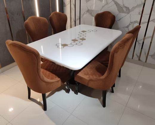 Modern Marble Top Dining Table Set